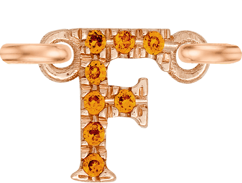 Rose Gold, Orange Sapphire Letter - Roxanne First