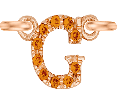 Rose Gold, Orange Sapphire Letter - Roxanne First