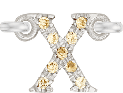 White Gold, Yellow Sapphire Letter - Roxanne First