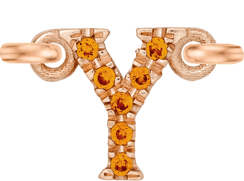 Rose Gold, Orange Sapphire Letter - Roxanne First