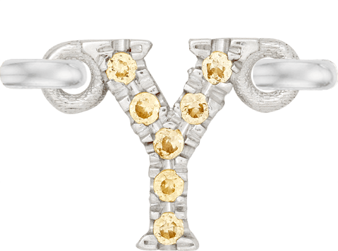 White Gold, Yellow Sapphire Letter - Roxanne First