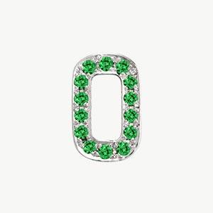 White Gold, Green Garnet Number Bead - Roxanne First