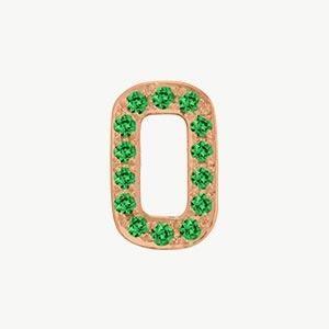 Rose Gold, Green Garnet Number Bead - Roxanne First