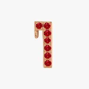 Rose Gold, Ruby Number Bead - Roxanne First