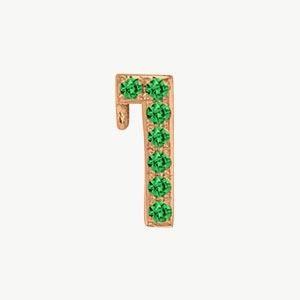 Rose Gold, Green Garnet Number Bead - Roxanne First