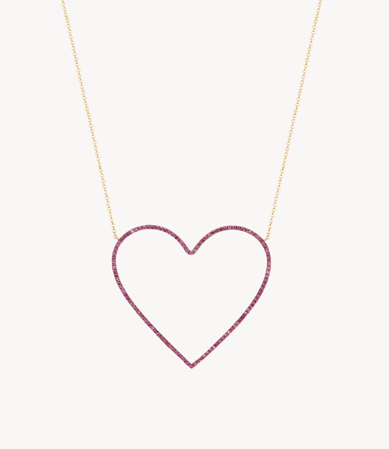 Giant Pink Sapphire Heart Necklace - Roxanne First