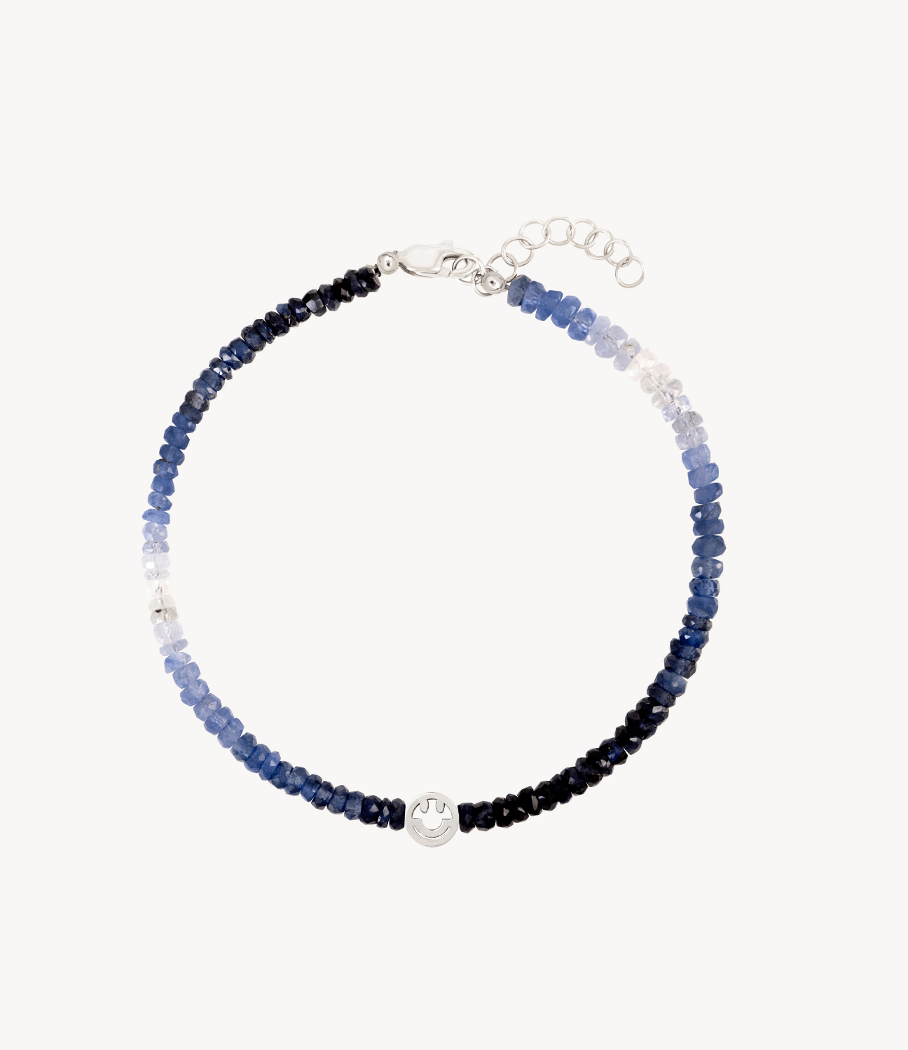 The Smiley Blue Sapphire Beaded Bracelet - Roxanne First