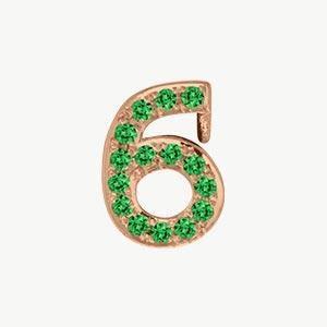 Rose Gold, Green Garnet Number Bead - Roxanne First