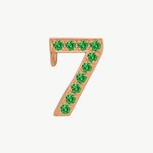 Rose Gold, Green Garnet Number Bead - Roxanne First