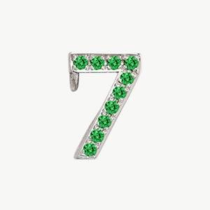 White Gold, Green Garnet Number Bead - Roxanne First