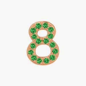 Rose Gold, Green Garnet Number Bead - Roxanne First