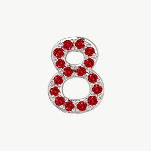 White Gold, Ruby Number Bead - Roxanne First