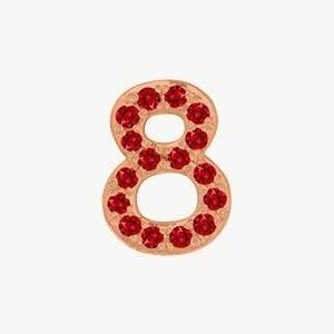 Rose Gold, Ruby Number Bead - Roxanne First