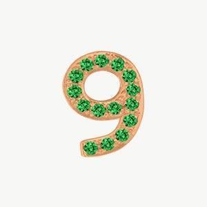 Rose Gold, Green Garnet Number Bead - Roxanne First