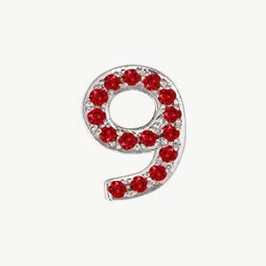 White Gold, Ruby Number Bead - Roxanne First