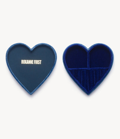 Double Blue, Velvet Heart Jewellery Box