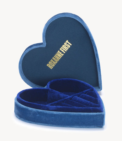 Double Blue, Velvet Heart Jewellery Box