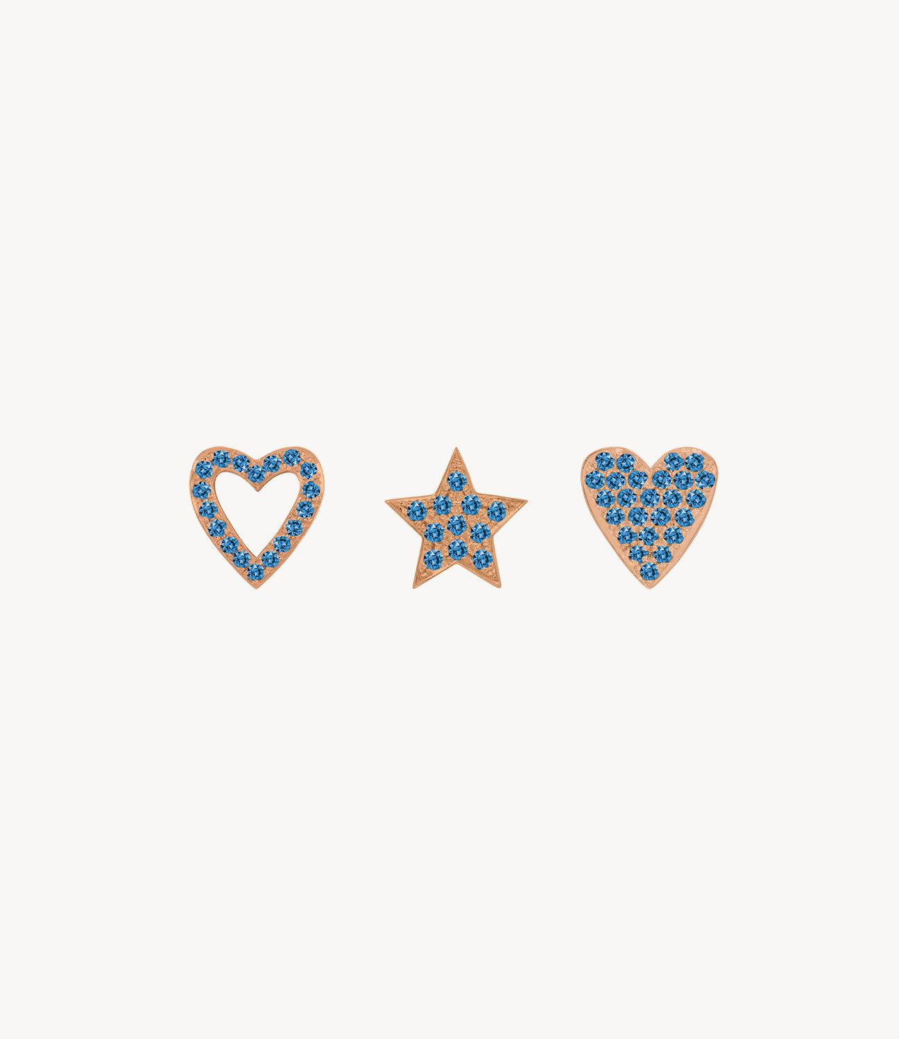 Rose Gold, Blue Diamond Charm Bead - Roxanne First