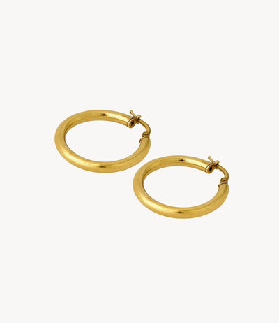 Small Slim Gold Hoops - Roxanne First