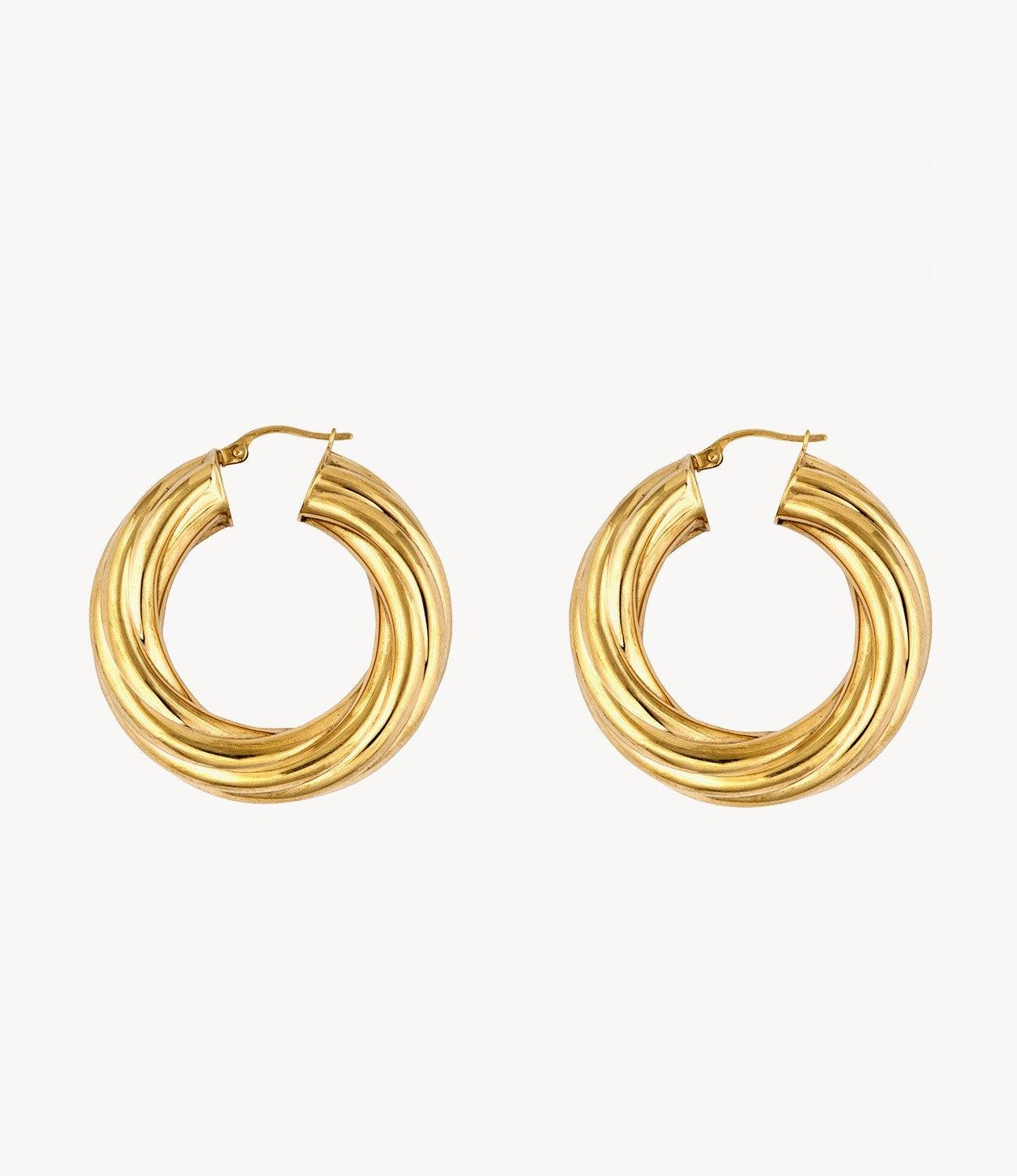 The Janet, Gold Retro Hoops - Roxanne First