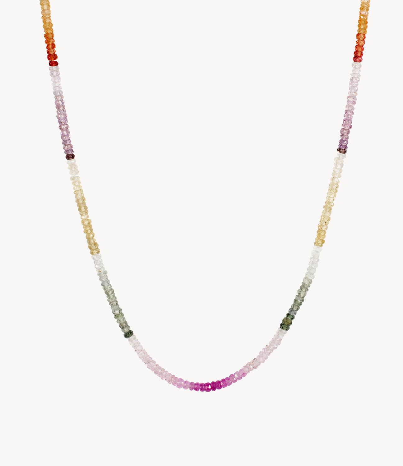 Graduated Rainbow Sapphire Beaded Necklace - Roxanne First