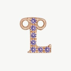 Rose Gold, Lilac Sapphire Letter - Roxanne First