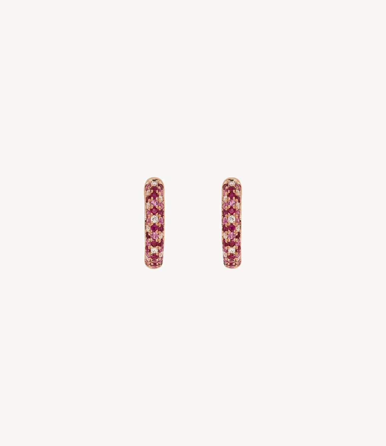 Pink Speckled Hoops - Roxanne First