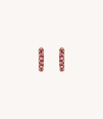 Pink Speckled Hoops - Roxanne First