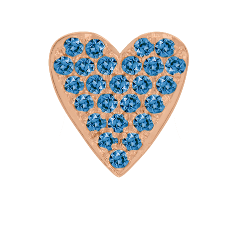 Rose Gold, Blue Diamond Charm Bead - Roxanne First