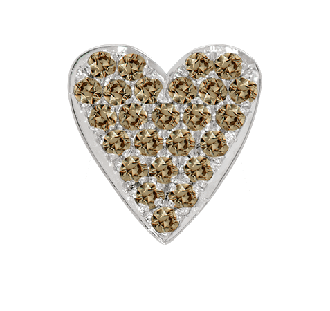 White Gold, Brown Diamond Charm Bead - Roxanne First