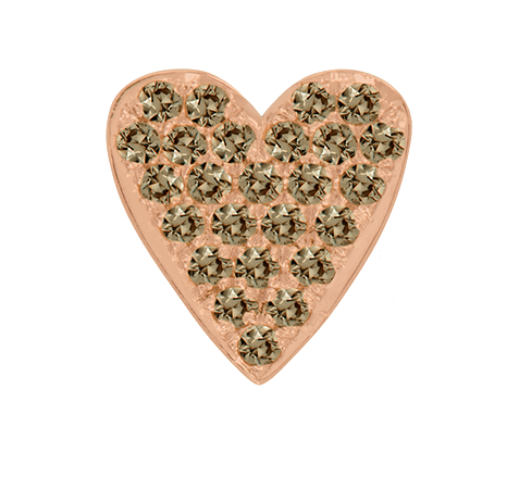 Rose Gold, Brown Diamond Charm Bead - Roxanne First