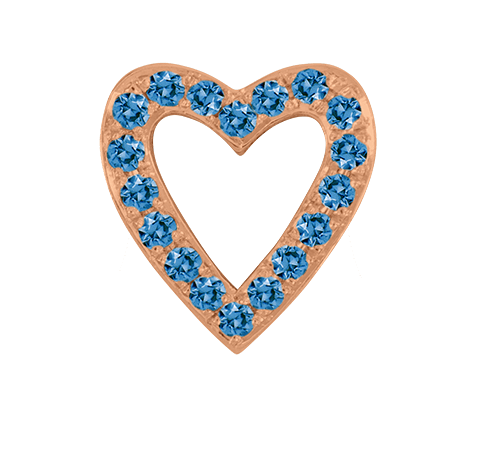 Rose Gold, Blue Diamond Charm Bead - Roxanne First