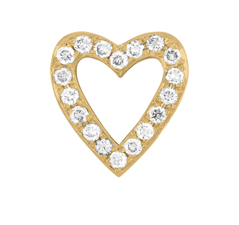 Yellow Gold, White Diamond Charm Bead - Roxanne First