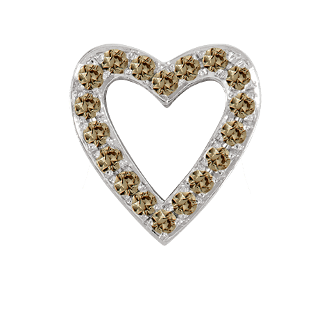 White Gold, Brown Diamond Charm Bead - Roxanne First