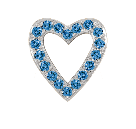White Gold, Blue Diamond Charm Bead - Roxanne First