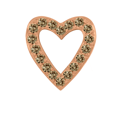 Rose Gold, Brown Diamond Charm Bead - Roxanne First