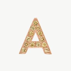 Rose Gold, Yellow Sapphire Letter Bead - Roxanne First