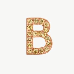 Rose Gold, Yellow Sapphire Letter Bead - Roxanne First