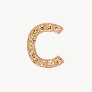 Rose Gold, Yellow Sapphire Letter Bead - Roxanne First