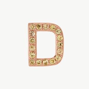 Rose Gold, Yellow Sapphire Letter Bead - Roxanne First