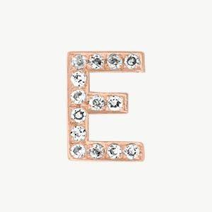 Rose Gold, White Diamond Letter Bead - Roxanne First