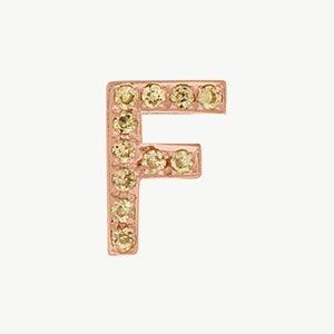 Rose Gold, Yellow Sapphire Letter Bead - Roxanne First