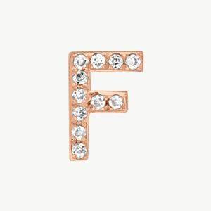 Rose Gold, White Diamond Letter Bead - Roxanne First