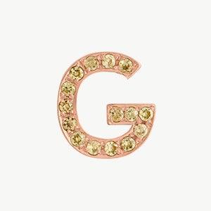 Rose Gold, Yellow Sapphire Letter Bead - Roxanne First