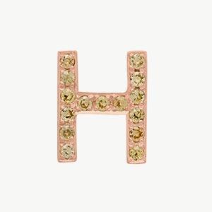 Rose Gold, Yellow Sapphire Letter Bead - Roxanne First