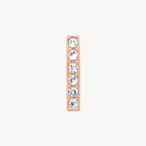 Rose Gold, White Diamond Letter Bead - Roxanne First