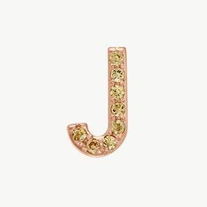 Rose Gold, Yellow Sapphire Letter Bead - Roxanne First