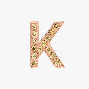 Rose Gold, Yellow Sapphire Letter Bead - Roxanne First