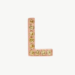 Rose Gold, Yellow Sapphire Letter Bead - Roxanne First