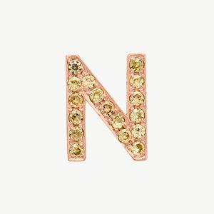 Rose Gold, Yellow Sapphire Letter Bead - Roxanne First